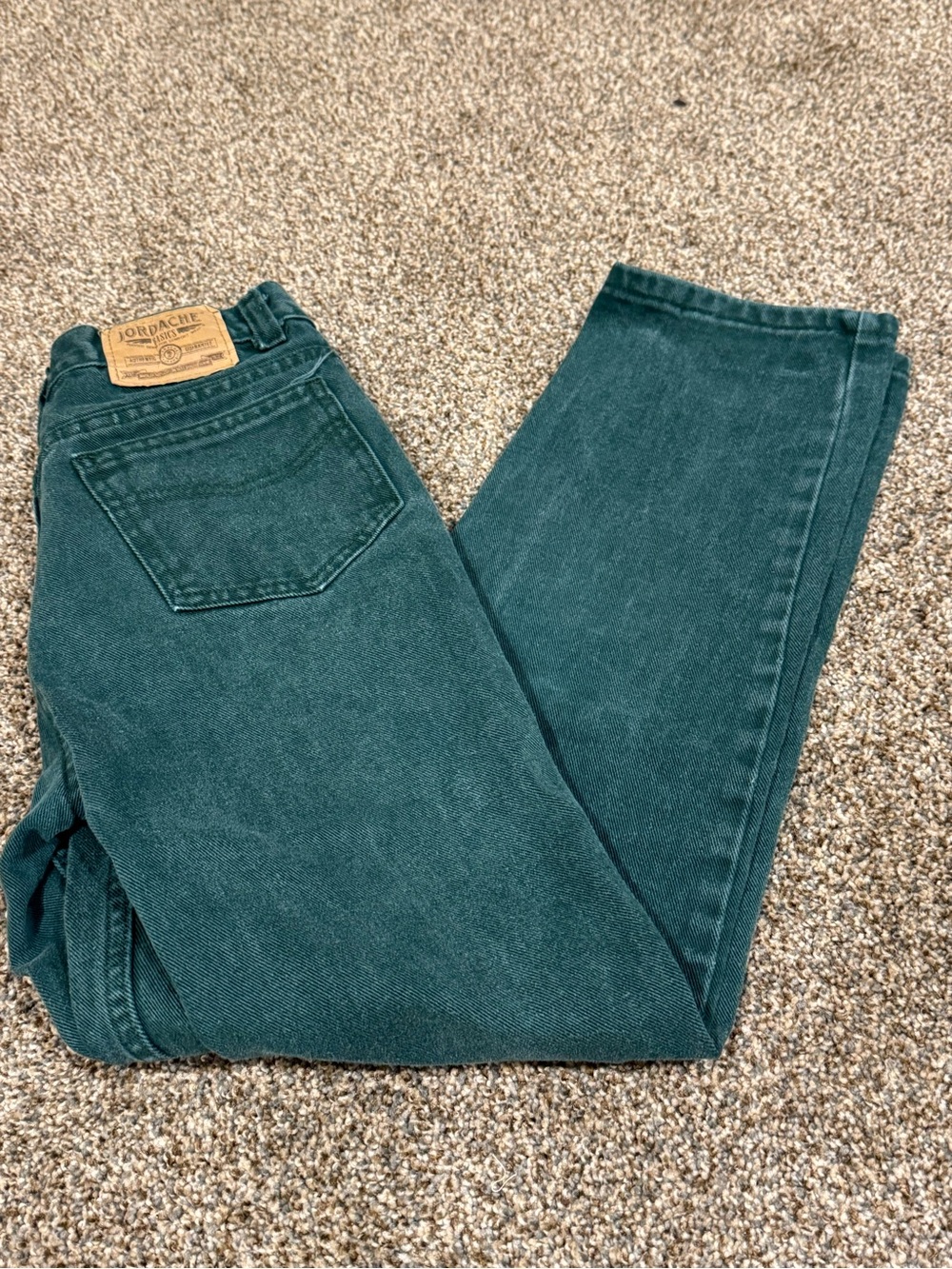 Jordache Vintage Women Green Denim Cotton Jeans: 26”waist 26”inseam straight leg